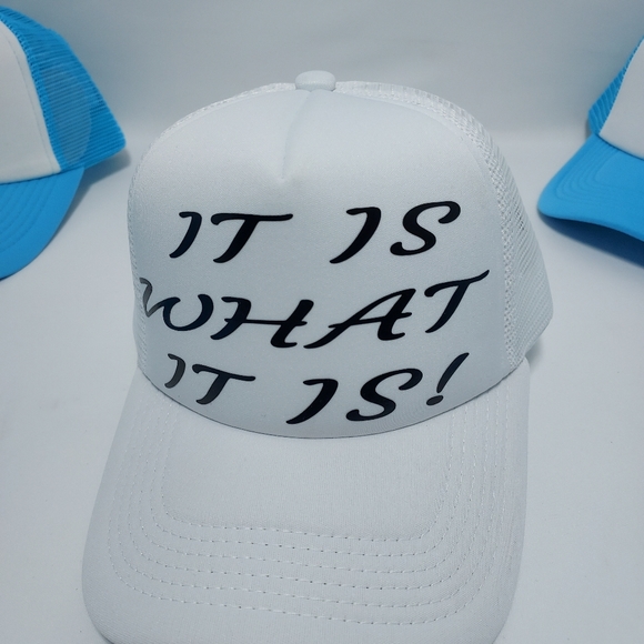 Funny Trucker Hat Snapback Meshback Trucker Hats (It is what it is) - Picture 16 of 16